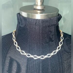 Swarovski crystals Timeless Gold Infinity Necklace